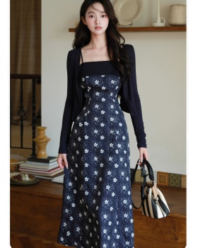 Temperament sling shawl pinched waist elegant jacket a set