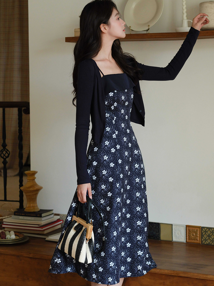 Temperament sling shawl pinched waist elegant jacket a set