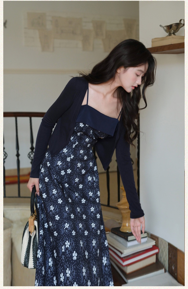 Temperament sling shawl pinched waist elegant jacket a set