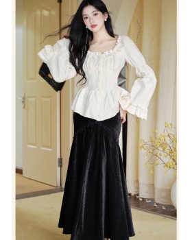 Mermaid short skirt fashion shirt 2pcs set for women