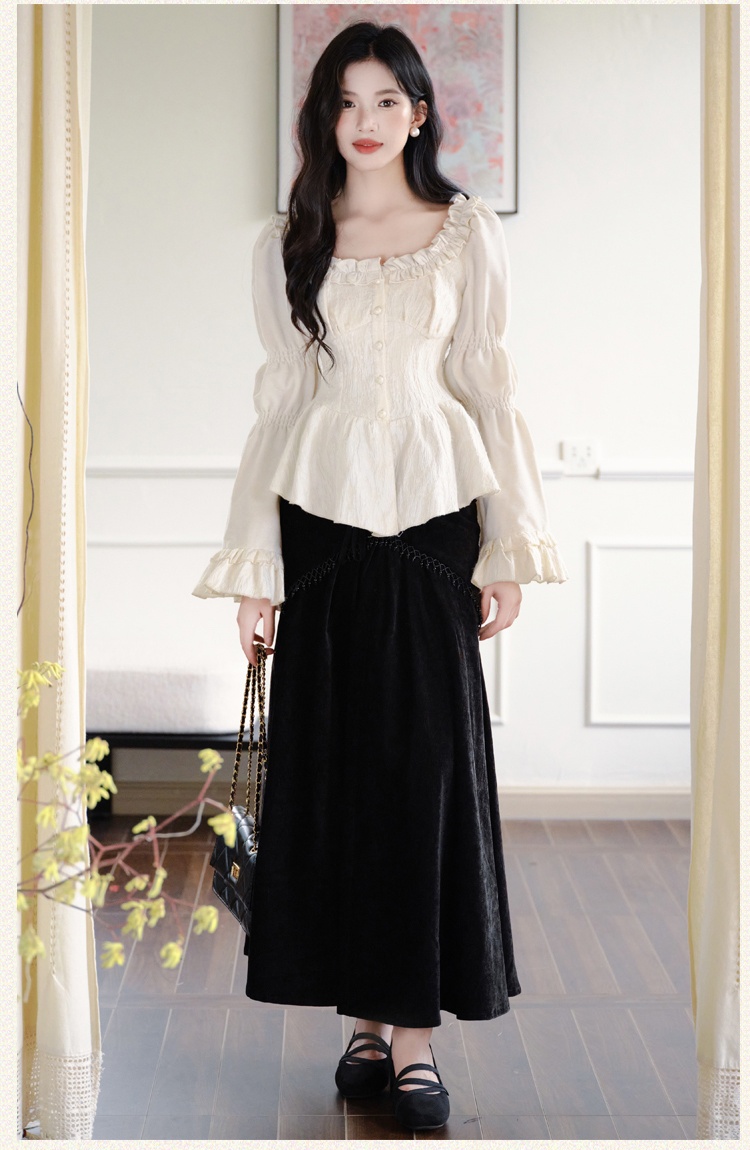 Mermaid short skirt fashion shirt 2pcs set for women