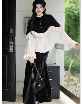 Fashion cloak temperament short skirt 3pcs set for women