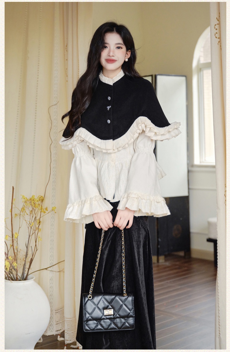 Fashion cloak temperament short skirt 3pcs set for women