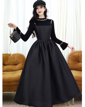 Trumpet sleeves sweater big skirt doll shirt a set