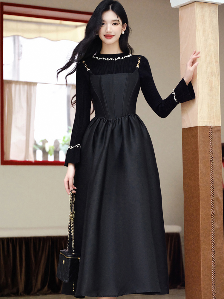 Trumpet sleeves sweater big skirt doll shirt a set