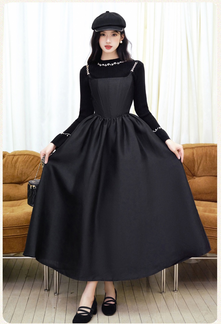 Trumpet sleeves sweater big skirt doll shirt a set