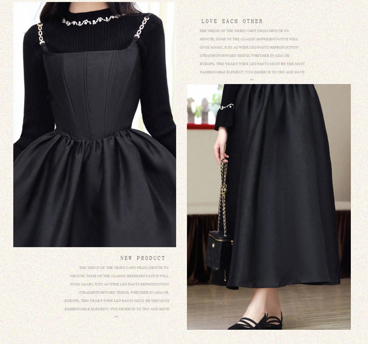 Trumpet sleeves sweater big skirt doll shirt a set