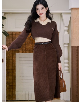 Fashion all-match tops slim skirt 3pcs set for women