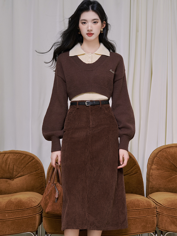 Fashion all-match tops slim skirt 3pcs set for women