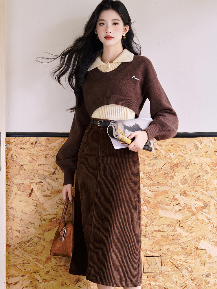 Fashion all-match tops slim skirt 3pcs set for women