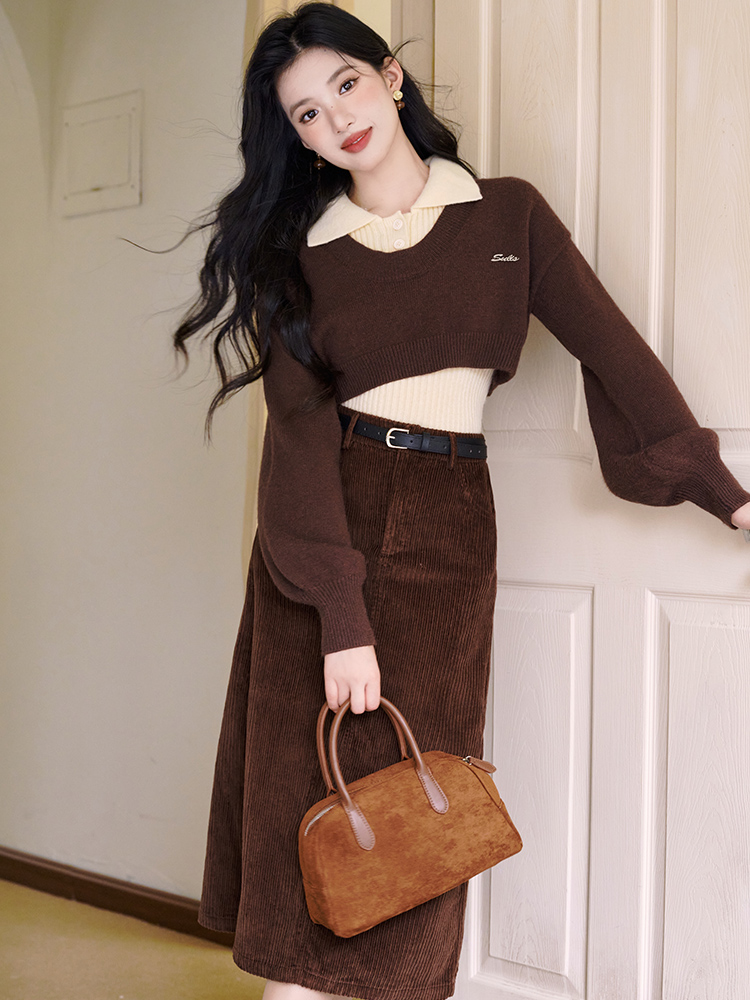 Fashion all-match tops slim skirt 3pcs set for women