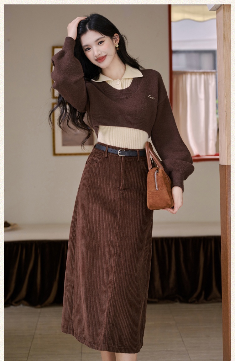 Fashion all-match tops slim skirt 3pcs set for women