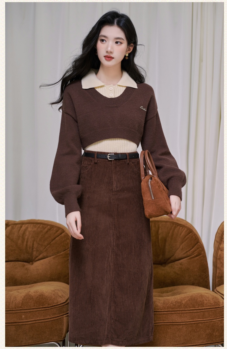 Fashion all-match tops slim skirt 3pcs set for women