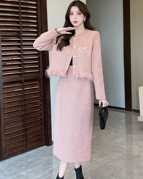 Elmo coat autumn and winter small dress 2pcs set