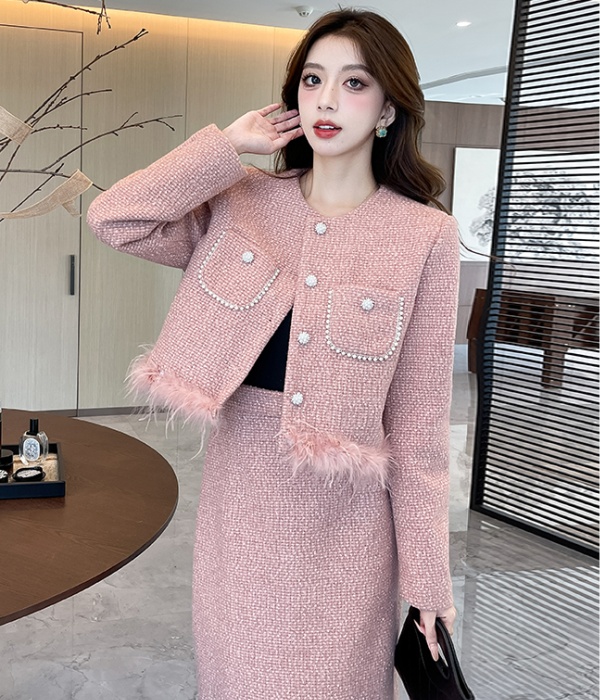 Elmo coat autumn and winter small dress 2pcs set