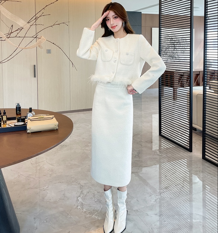 Elmo coat autumn and winter small dress 2pcs set