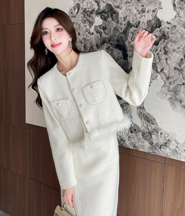 Elmo coat autumn and winter small dress 2pcs set