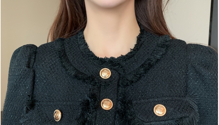 Breasted slim coat autumn and winter skirt 2pcs set