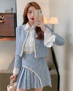 Chanelstyle business suit ladies woolen coat 3pcs set