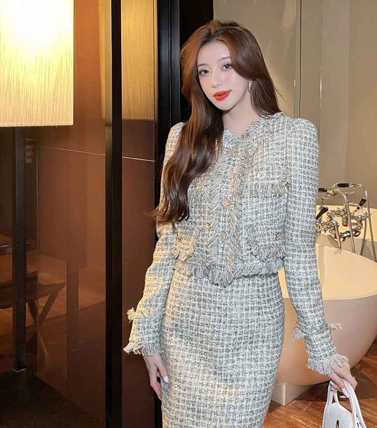 Plus cotton coat ladies long skirt a set for women