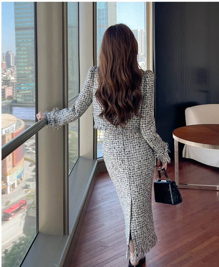 Plus cotton coat ladies long skirt a set for women