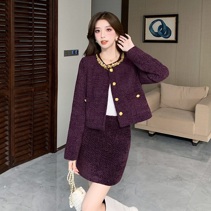 Temperament skirt ladies jacket 2pcs set for women