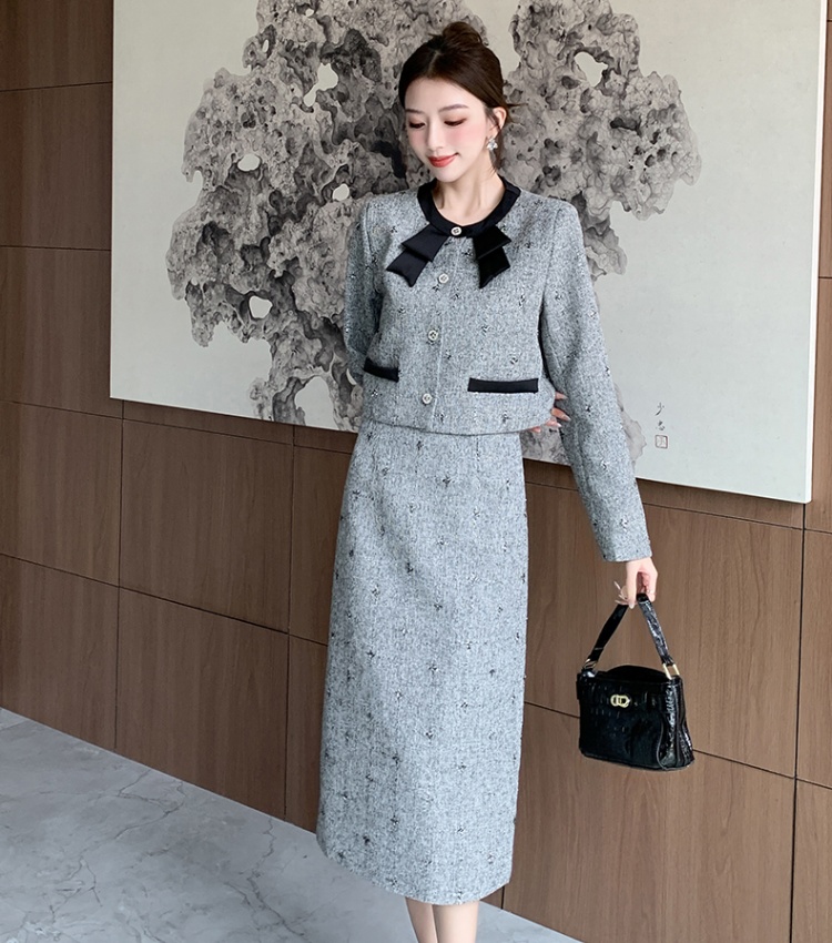Profession long skirt temperament coat 2pcs set for women