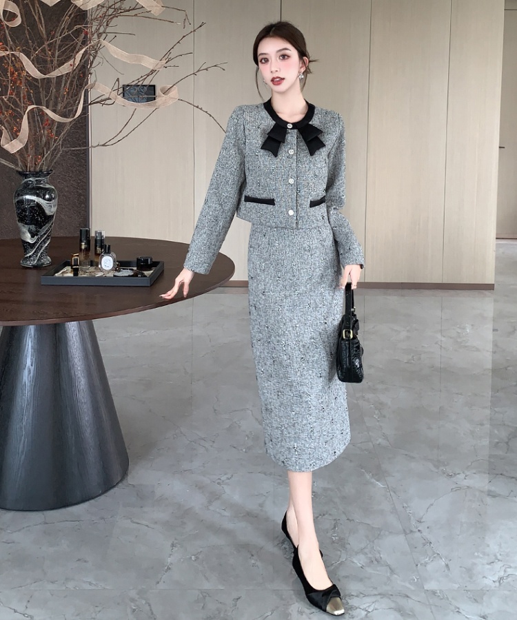 Profession long skirt temperament coat 2pcs set for women
