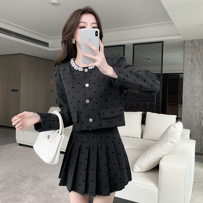 Spring and autumn coat fashion skirt 2pcs set for women
