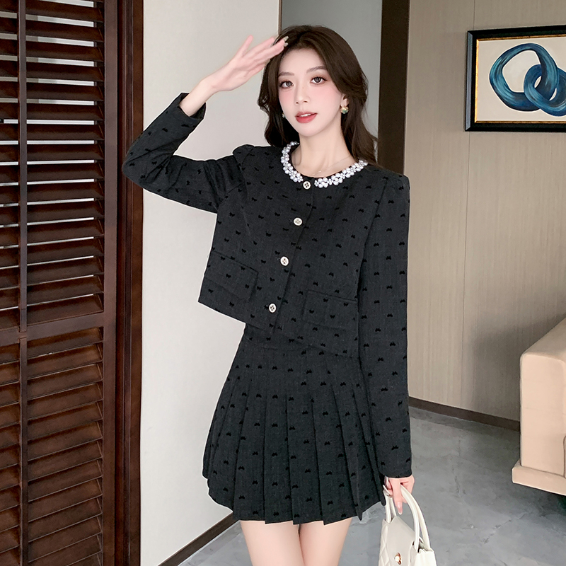 Spring and autumn coat fashion skirt 2pcs set for women