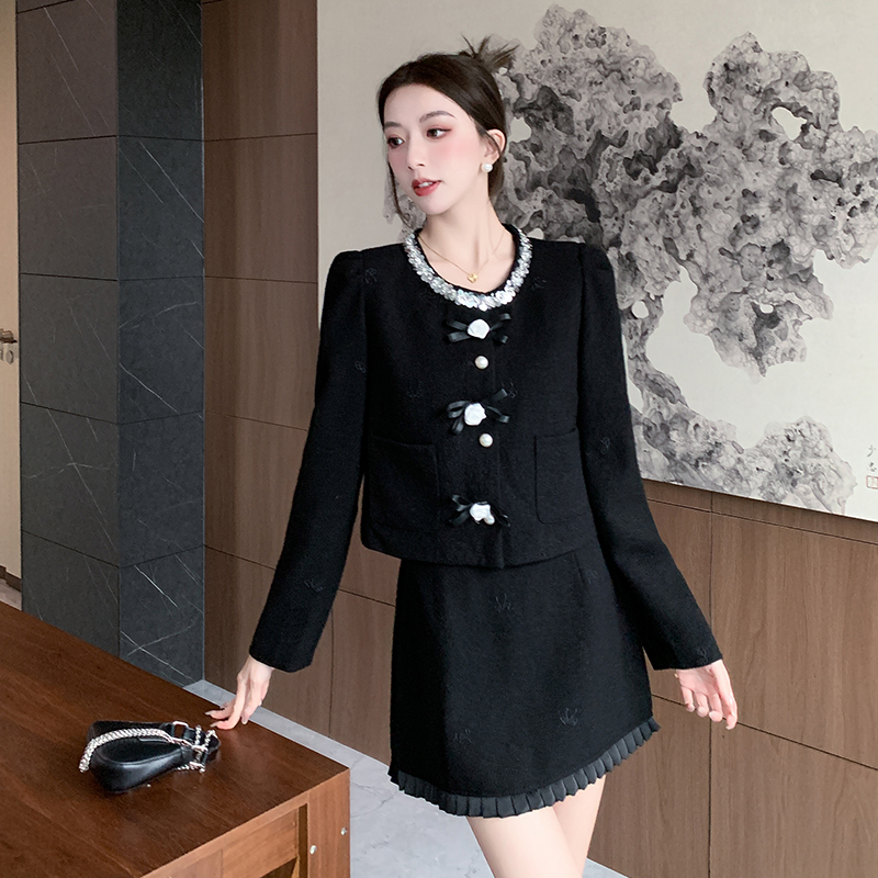 France style chanelstyle autumn skirt 2pcs set for women