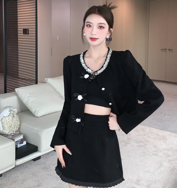 France style chanelstyle autumn skirt 2pcs set for women