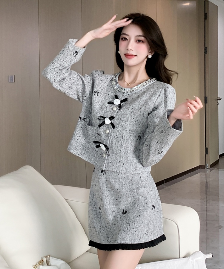 France style chanelstyle autumn skirt 2pcs set for women