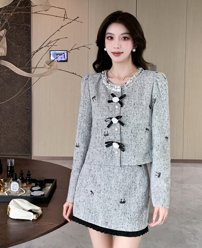 France style chanelstyle autumn skirt 2pcs set for women