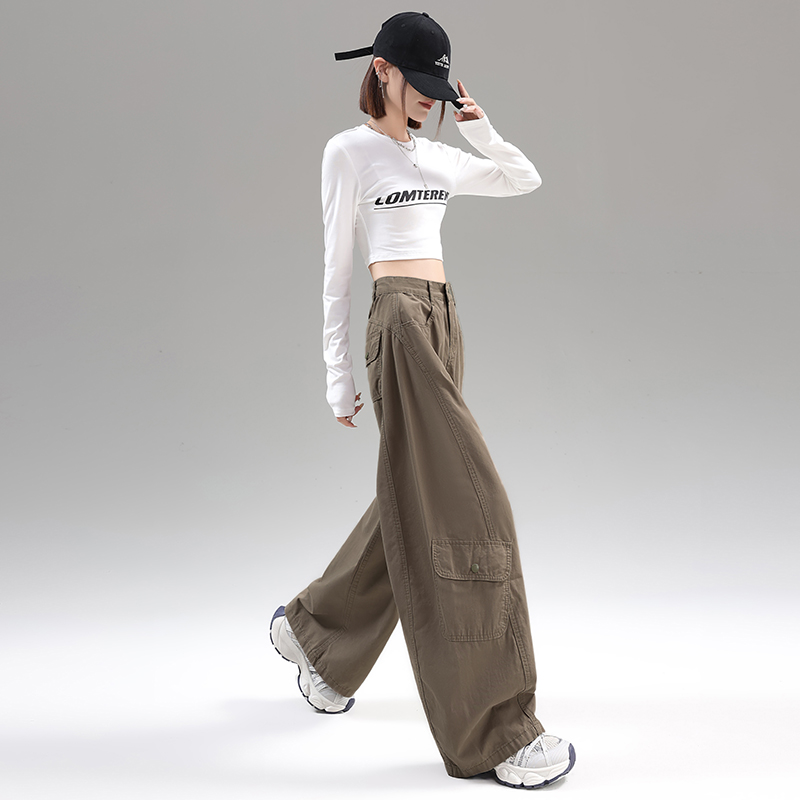 Green lengthen casual pants American style slim pants