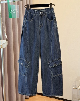 Many pocket wide leg pants spicegirl slim long pants