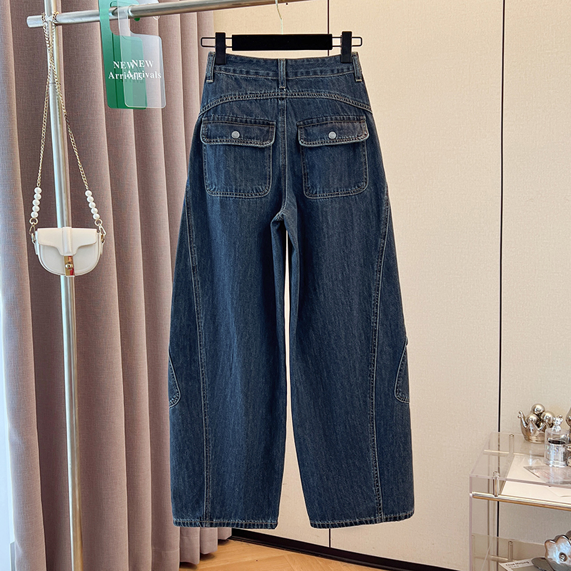Many pocket wide leg pants spicegirl slim long pants