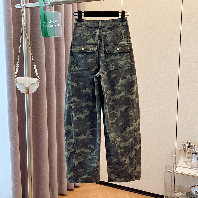 Many pocket wide leg pants spicegirl slim long pants
