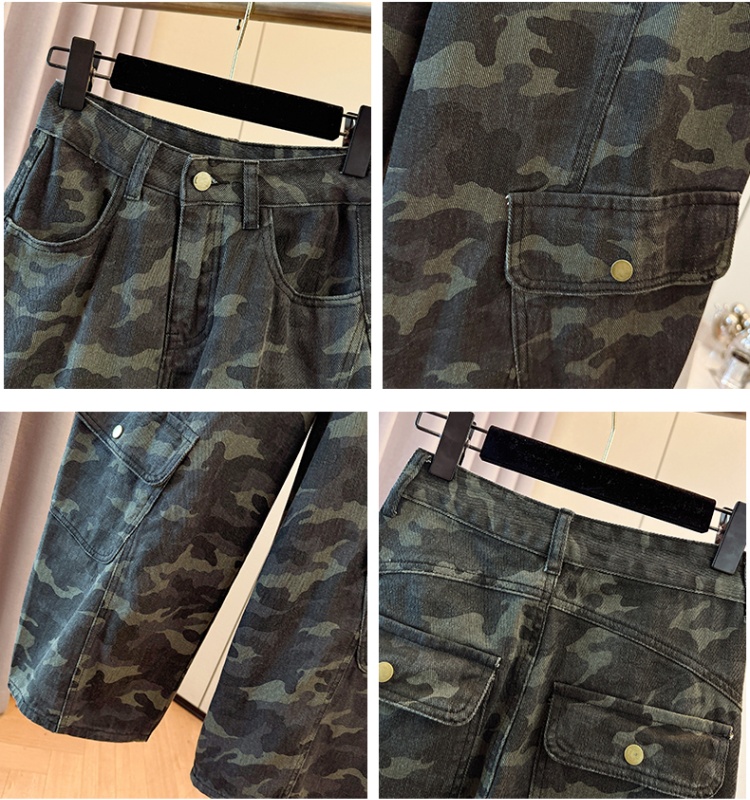 Many pocket wide leg pants spicegirl slim long pants