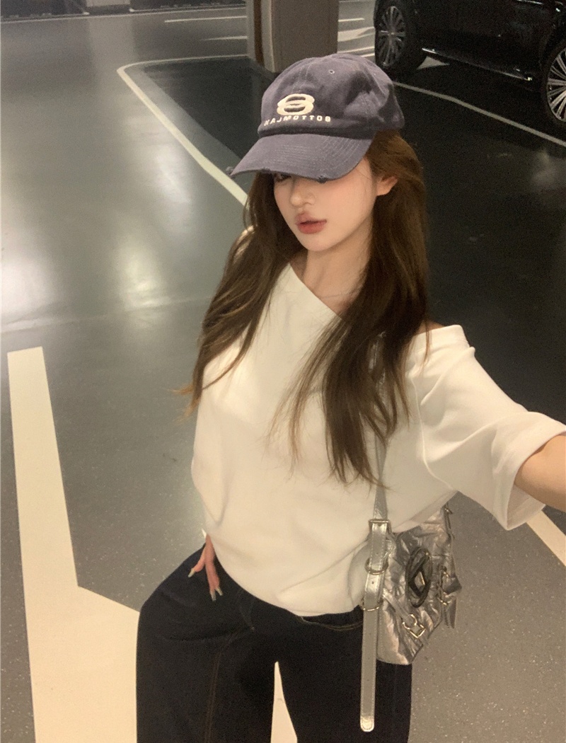 Strapless low-waist long pants straight pants jeans a set