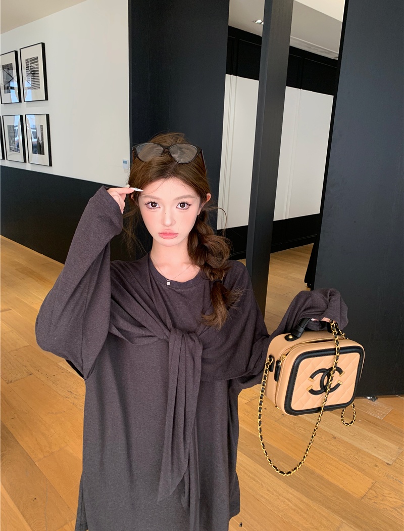 Loose lazy casual pants all-match knitted shawl 2pcs set for women