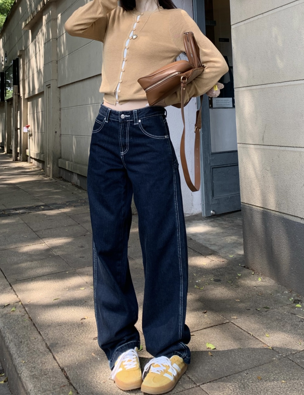 Low-waist wide leg pants work clothing for women