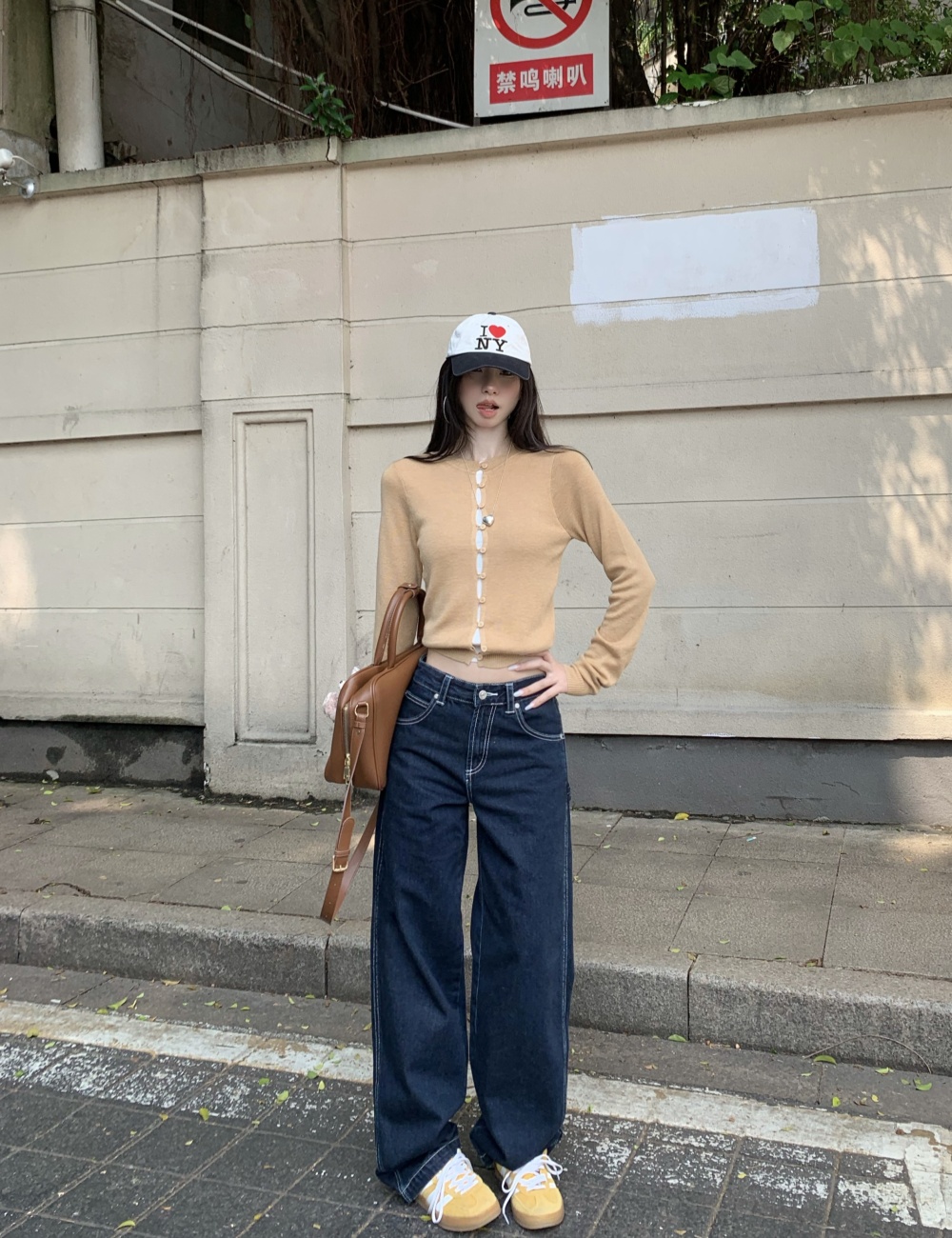 Low-waist wide leg pants work clothing for women