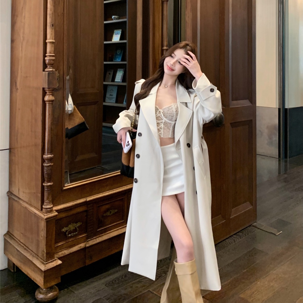 Retro temperament coat long overcoat for women