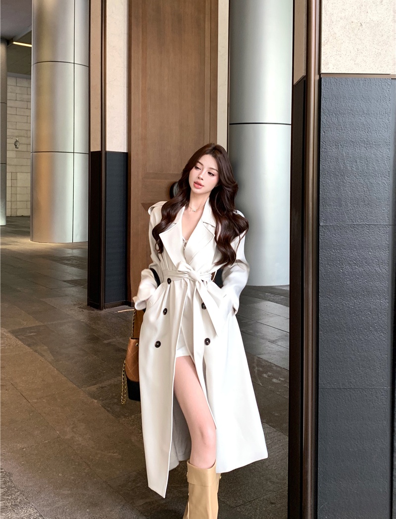 Retro temperament coat long overcoat for women