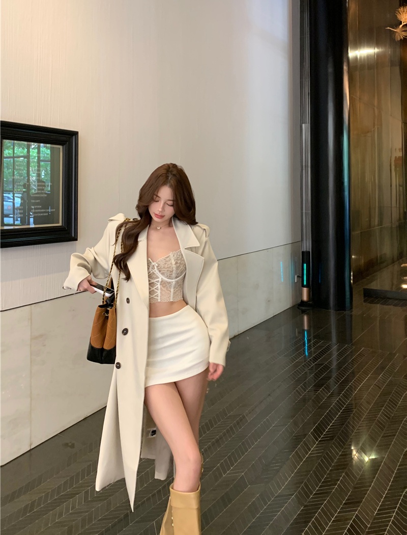 Retro temperament coat long overcoat for women