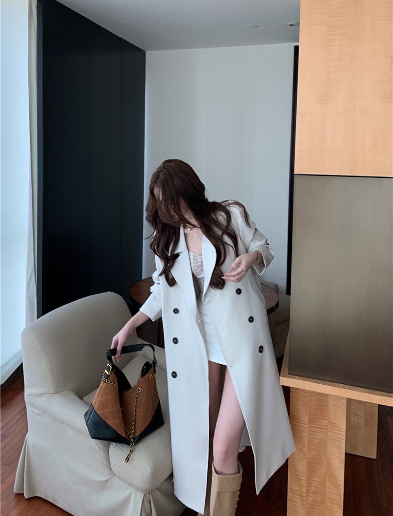 Retro temperament coat long overcoat for women