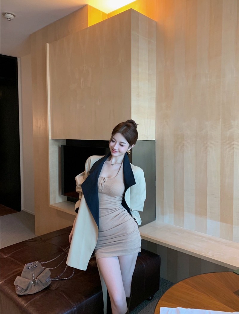 Lapel windbreaker temperament overcoat for women