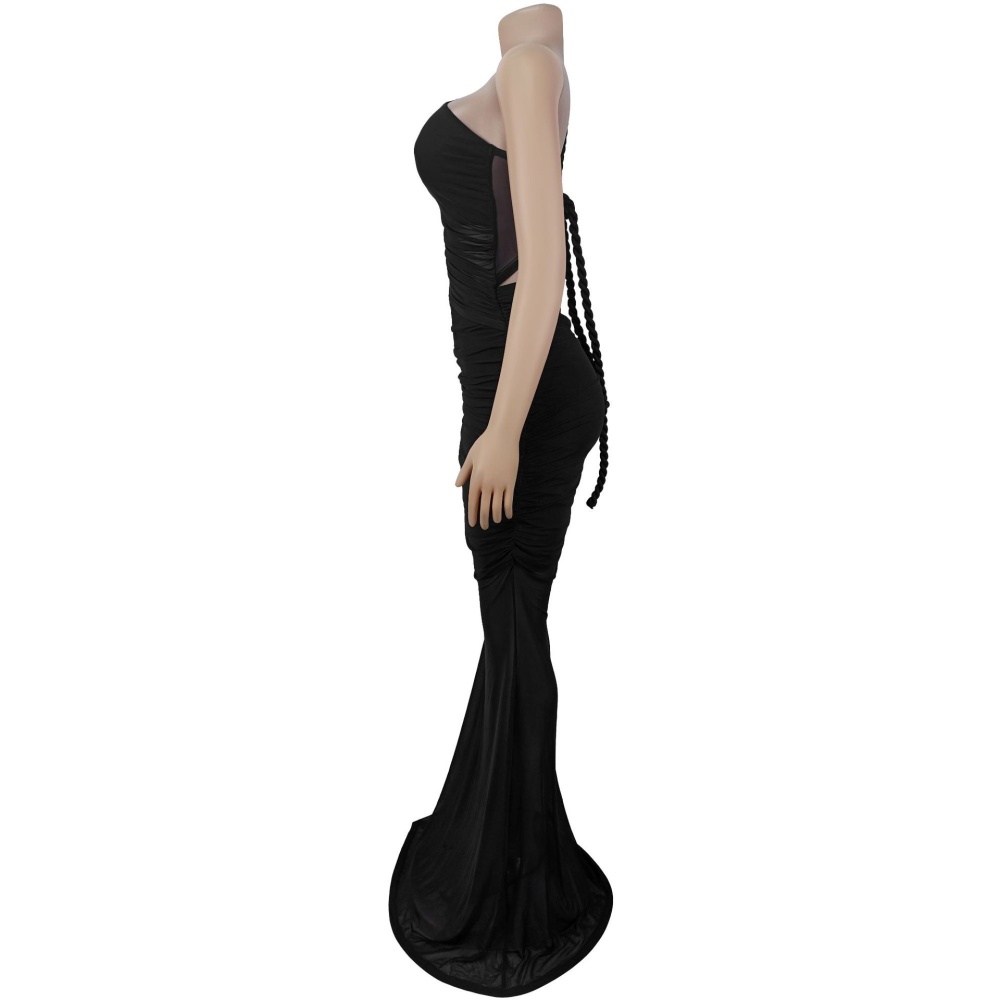European style halter gauze fashion dress for women