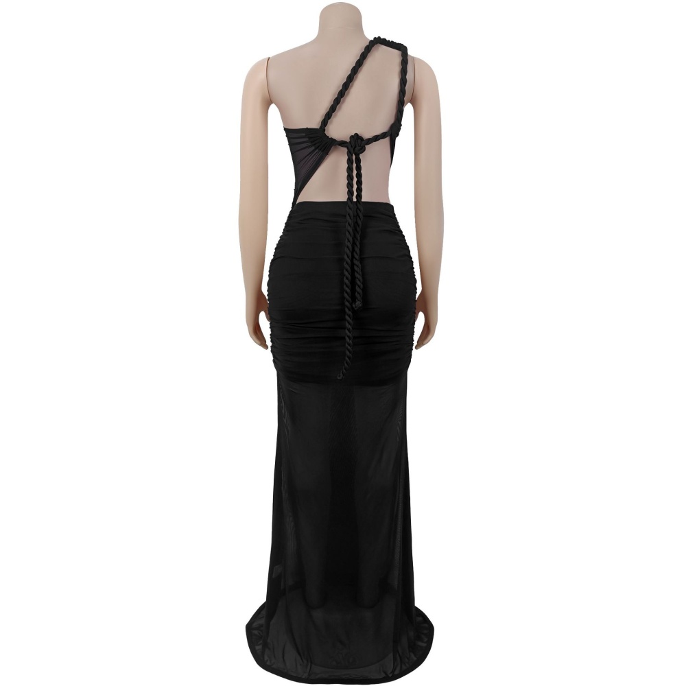 European style halter gauze fashion dress for women